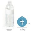 Big Dot of Happiness Blue Elegant Cross - Boy Religious Party Favor Gift Tags (Set of 20) - 3 of 4