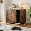 Fulvari Large Cat Litter Box Enclosure, Hidden Litter Box Funiture with Charging Station & Scratching Pad, Wood Indoor Cat Cabinet Side Table - 3 of 4