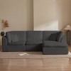 KWPZQEB 110" Cloud Sectional Couches, 3-Seater Comfy Couch with Movable Ottoman, Convertible L-Shape Couch, Deep Seat Couches for Living Room - 3 of 4