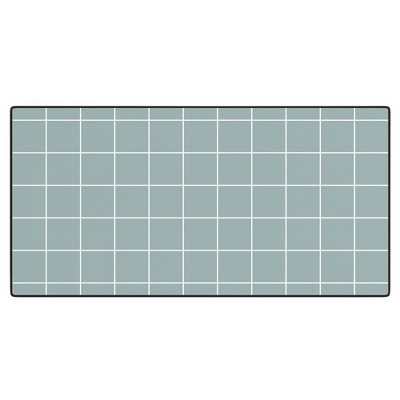 Cocoon Design Sage Green Retro Grid Pattern Desk Mat