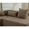 128" Boucle Teddy L-Shaped Sectional Sofa with 2 Throw & 2 Lumbar Pillows - 4 of 4