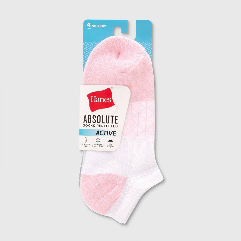 Hanes Women&#39;s 4pk Absolute Active No Show Socks - 5-9, 3 of 6