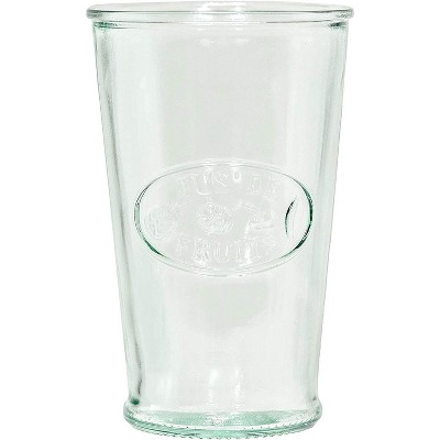 Amici Home Italian Recycled Green Juice Glass, 11-Ounce Capacity, Set of 4, Jus De Fruits Emblem, Water Cup for Milk, Juice, or Iced Tea,