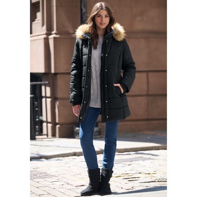 Roaman's Classic Length Quilted Puffer Jacket