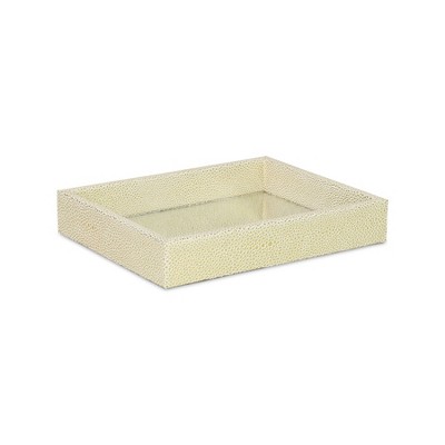 Cheung's Labai Mini Shagreen Mirror Tray White Gold