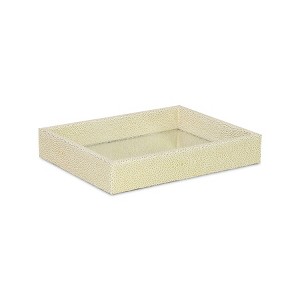 Cheung's Labai Mini Shagreen Mirror Tray White Gold - 1 of 4