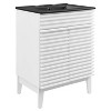 Modway 24 Inch Modern White Black Wood Bathroom Vanity with Sink and Floor Cabinet - 2 of 4