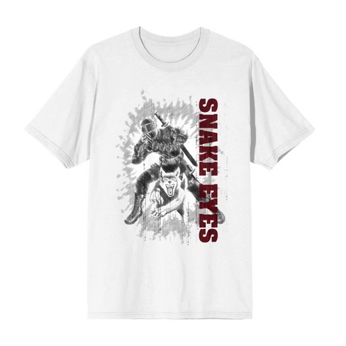 G.I. Joe Snake Eyes Men’s White Crew Neck Short Sleeve T-shirt - image 1 of 3