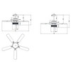 Warehouse Of Tiffany Davrin 5-Blade 52" Chrome Lighted Ceiling Fans with 3-Light Crystal Drum Lamp with Pull Chain - 3 of 3