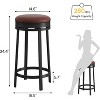 Jojoka Swivel Bar Stools,24" Counter Height Bar Stools with Footrest,Pu Leather Backless for Dining Room - 2 of 4