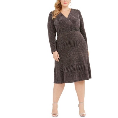 R & M Richards Womens Shimmer Midi Dress
