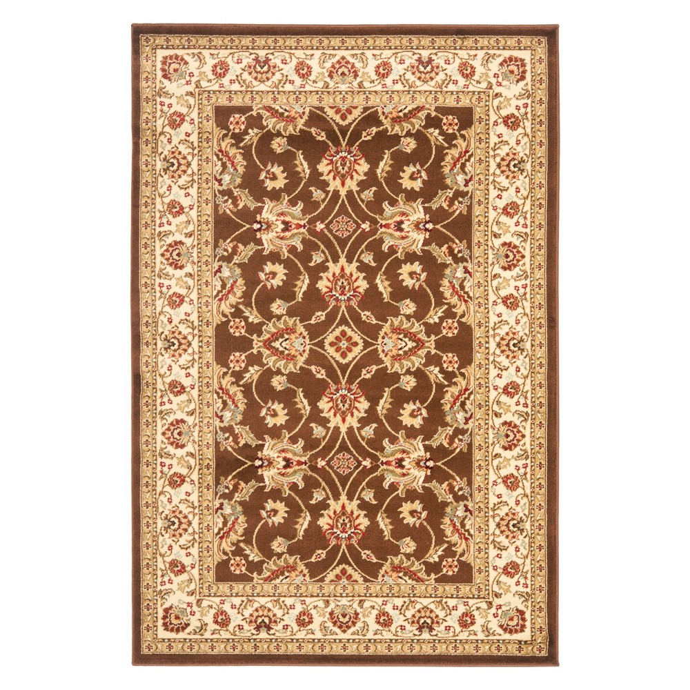 4'x6' Alisa Floral Area Rug Brown/Ivory - Safavieh