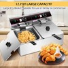 Costway 3400W Electric Countertop Deep Fryer Dual Tank Home Steel - 4 of 4