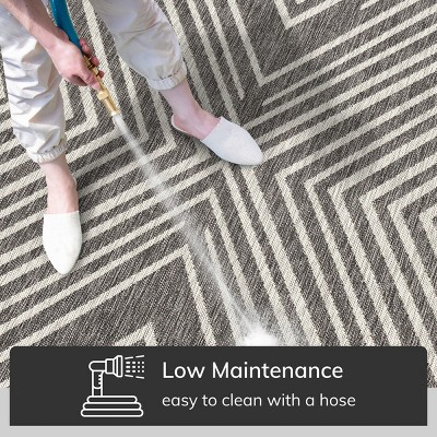 Well Woven Kesia Indoor OutdoorFlat Weave Pile Chevron Stripes Geometric Area Rug