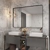 KIOTEE Rectangular Aluminum Alloy Framed and Tempered Glass Wall Bathroom Vanity Mirror in Matte Black - 2 of 4