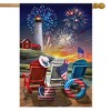 Briarwood Lane Beachfront Fireworks Fourth of July House Flag Patriotic Nautical 28" x 40" - 2 of 4