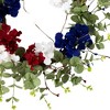 Northlight Hydrangea and Eucalyptus Patriotic Artificial Wreath - 20" - 3 of 4