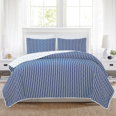 Market & Place Nora Striped Reversible Quilt Set : Target