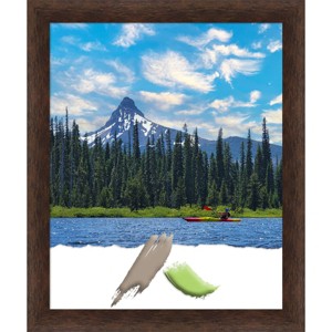 18"x22" Opening Size Narrow Wood Picture Frame Art Warm Walnut - Amanti Art: Modern Style, Acrylic Glazing, Wall Mount - 1 of 4