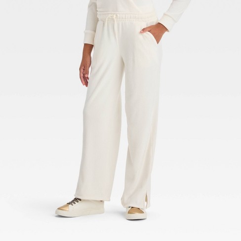 Girls' Cozy Flare Pants - Art Class™ Light Off-white M : Target
