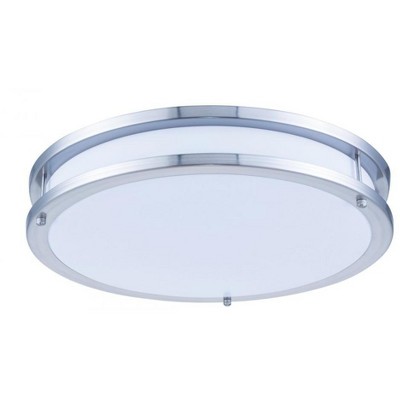 Elegant Lighting LED Surface Mount L:16 W:16 H:3 25W 1750LM 3000K frosted white & Nickel Finish Acrylic Lens