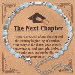 Joyfy 4Pcs Graduation Gift Set Blue Bracelet with Greeting Card