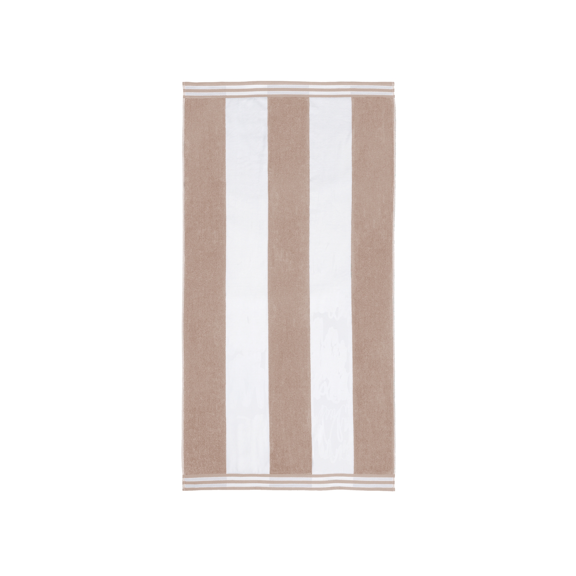 Cabana Striped Ultra-Absorbent Oversized Beach Towel, 34" x 64", Taupe - Blue Nile Mills