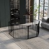 LAOTIES Extra Wide Baby And Pet Safety Gate,8 Panel Metal Play Yard Fence for Stairs,Fireplace And Doorways,Walk Through with Auto Close - 3 of 4