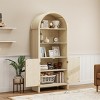 70" Tall Bookcase Wood Bookshelf with 5 Shelves Adjustable,Farmhouse Arched Storage Cabinet for Living Room - 3 of 4