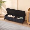 Zeus & Ruta 49.2" Velvet Upholstered Storage Ottoman Bench  for End of Bed with Metal Legs - 3 of 4
