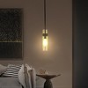 PAKOKULA 1-Light Black understated Mini Pendant Light with Clear Glass Shade - 2 of 4