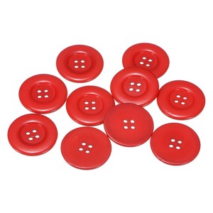 Unique Bargains Resin Round Flat 4-Hole DIY Craft Sewing Buttons 60L 1.5" 10 Pcs - 1 of 4
