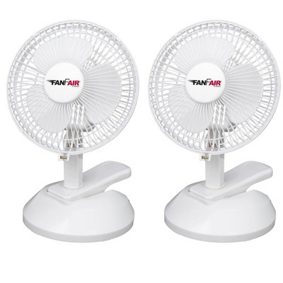 FanFair 6" Desk + Clip on 2in1 Fan, 20 Watts - 2PACK