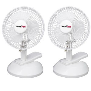 FanFair 6" Desk + Clip on 2in1 Fan, 20 Watts - 2PACK - 1 of 2