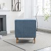 Corduroy Accent Chair with Ottoman, Single Sofa with Walnut Wooden Leg for Living Room, BedRoom, Office - Maison Boucle - 4 of 4