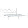 vidaXL Metal Bed Frame without Mattress with Headboard White 76"x79.9" - 3 of 4
