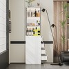Famapy Fashionable White Bathroom Cabinet Transforming Bathrooms into Oases of Comfort and Style Bookshelves - 3 of 4
