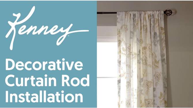 Kenney Hailey 1" Premium Decorative Window Curtain Rod, 2 of 5, play video