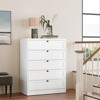 Mlezan 5-Drawer Dresser: White Metal Chest for Bedroom, Living Room, or Entryway. Tall Closet Organizer with Ample Storage for Clothes and Essentials. - 3 of 4