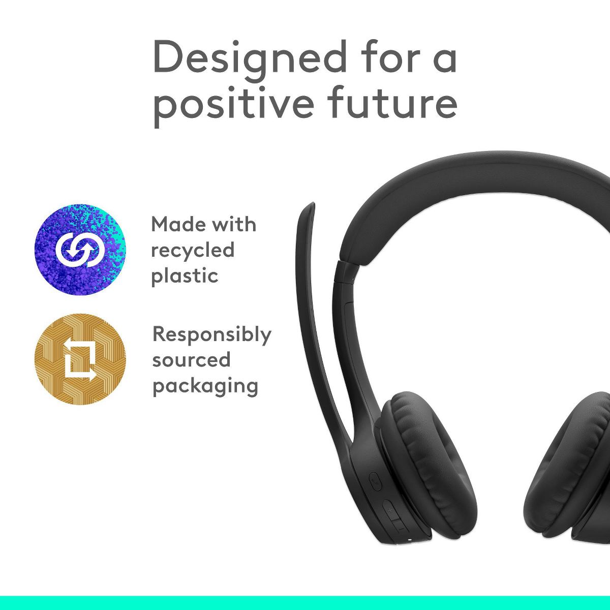 Logitech Zone 300 Bluetooth Wireless Headset - Black: Hands-Free, Multi-Pairing, USB-C - thumbnail 7