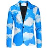 Lars Amadeus Men's One Button Slim Fit Prom Printed Blazer - 2 of 4
