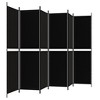 vidaXL Black 6-Panel Room Divider, Durable Fabric, Versatile Partition Screen for Bedroom, Office and Studio, Foldable and Easy to Store, 118.1"x78.7" - 4 of 4