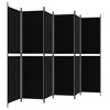 vidaXL Black 6-Panel Room Divider, Durable Fabric, Versatile Partition Screen for Bedroom, Office and Studio, Foldable and Easy to Store, 118.1"x78.7" - image 4 of 4