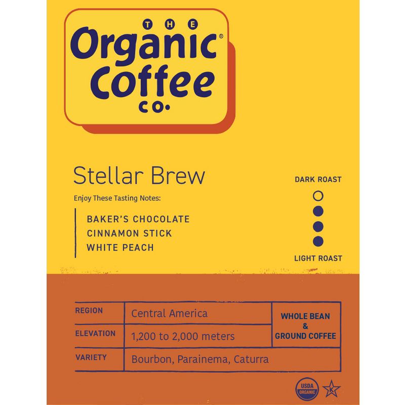 Organic Coffee Co., Stellar Brew, 2lb (32oz) Whole Bean Coffee, 3 of 6
