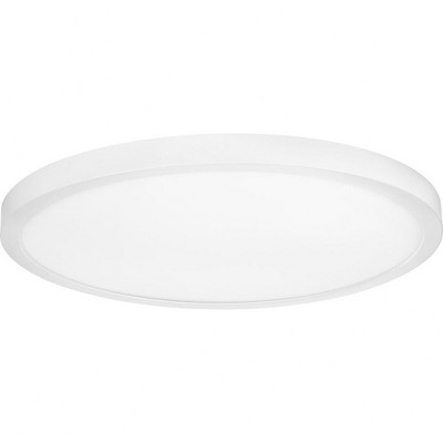 Progress Lighting Edgelit 1-Light Flush Mount, White, Plastic, 18" - Modern, Energy Efficient, Wet Rated