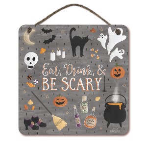 Courtside Market Haunted Halloween I 12x12 Hanging Artboard with Twine - 1 of 2