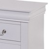 Royal Hampton 24 Inch Modern Classic Nightstand, 2 Drawers, Drop Handles, Wood, White - 2 of 4