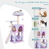 Rainbow Cute Cat Tree for Indoor Cat Tower with Scratching Post Modern Activity House Hammock - 3 of 4
