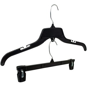 Maison Hanger Recycled Plastic Combo Set 17" Shirt and 12" Bottom 360 Degree Swivel For Home, Office & Retail Stores 15 Pack - 1 of 4