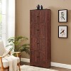 Okak Tall Cabinet, Storage Cabinet with 8 Doors and 4 Shelves, Kitchen Cabinet for Living Room, Bedroom and Office, Walnut - 2 of 4